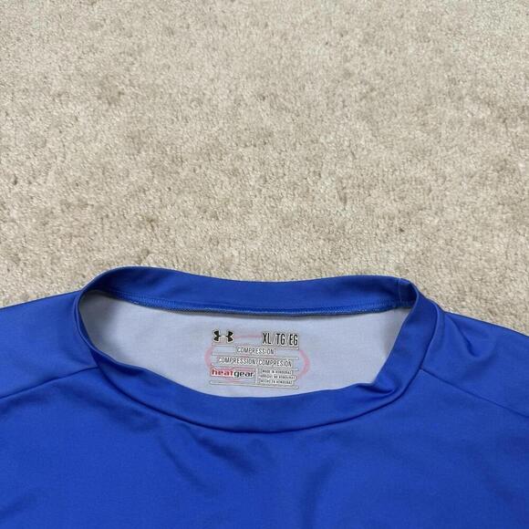 Under Armour HeatGear Captain America Compression Shirt XL Blue Marvel Superhero - Picture 4 of 8